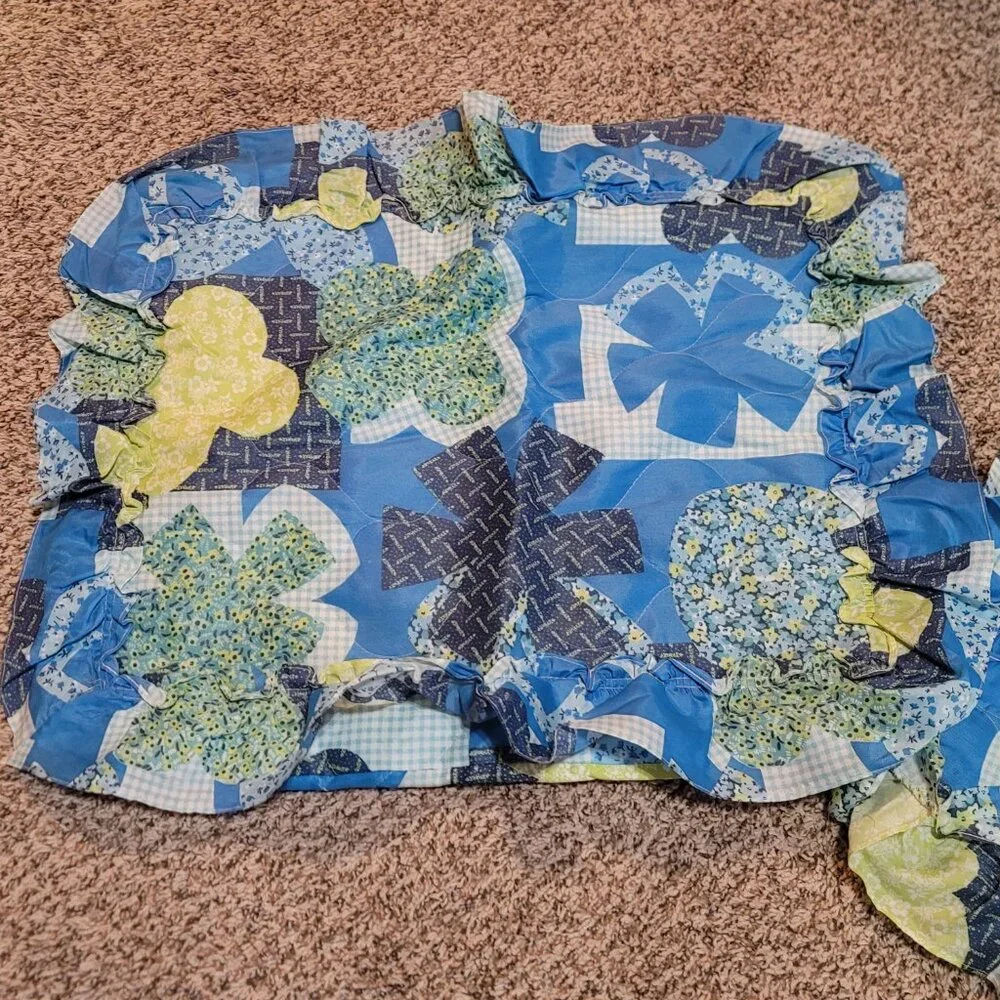 Vintage 70s Set Of 2 Standard Pillow Shams Retro Mod Flowers 24x18 JC Penney
